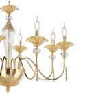 Klassischer Kronleuchter mit 12 Lichtern aus Glas, Kristall und Luxusmetall - Flandern Viadurini