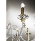 Klassischer Kronleuchter mit 12 Lichtern aus mundgeblasenem Glas und Handdetails - Phaedra Viadurini