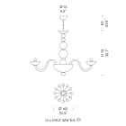 Kronleuchter mit 12 Lichtern aus venezianischem Glas und Metall Made in Italy - Foscarino Viadurini