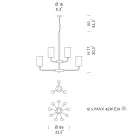Kronleuchter mit 12 Lichtern aus venezianischem Glas und Metall Made in Italy - Graham Viadurini