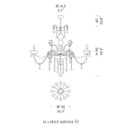 Kronleuchter aus venezianischem Glas mit 12 Lichtern aus Amethyst, hergestellt in Italien - Florentiner Viadurini