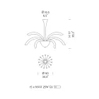 Kronleuchter mit 15 Lichtern aus venezianischem Glas und verchromtem Metall Made in Italy - Jason Viadurini