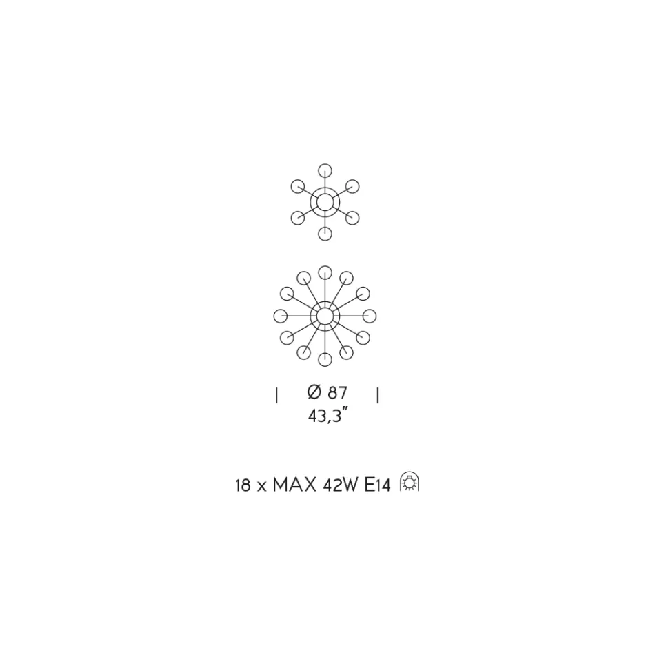 Kronleuchter mit 18 Lichtern aus venezianischem Glas und Metall im klassischen Florentiner Stil Viadurini