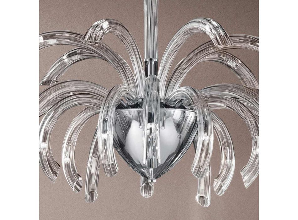 Kronleuchter 21 Lichter aus handgefertigtem venezianischem Glas und Metall - Jason Viadurini