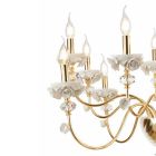 Klassischer Kronleuchter mit 24 Lichtern aus Porzellan und luxuriösem mundgeblasenem Glas - Eteria Viadurini