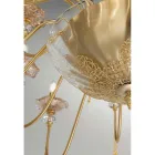 Klassischer Kronleuchter mit 24 Lichtern aus Glas, Kristall und Luxusmetall - Flandern Viadurini