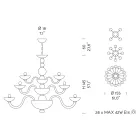 Handgefertigter Kronleuchter 28 Lichter aus blauem venezianischem Glas und Metall - Foscarino Viadurini