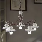 Country Kronleuchter mit 5 Lichtern aus handverzierter Keramik - Rom Viadurini