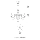 Kronleuchter mit 5 Lichtern aus venezianischem Glas und Metall im klassischen Florentiner Stil Viadurini