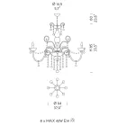 Kronleuchter mit 8 Lichtern aus venezianischem Glas Made in Italy Classic - Florentiner Viadurini
