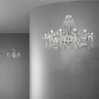 12-flammiger handgemachter venezianischer Glas-Kronleuchter, Made in Italy - Regina Viadurini