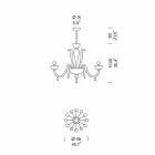 12-flammiger handgemachter venezianischer Glas-Kronleuchter, Made in Italy - Regina Viadurini