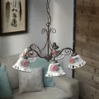 Handgefertigter 3- oder 5-flammiger Keramik-Kronleuchter mit Passanastri - Neapel Viadurini