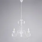 5-flammiger Kronleuchter aus Metall und Kristall für stimmungsvolle Beleuchtung – Perla Viadurini