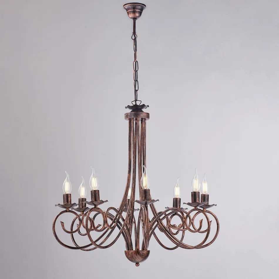 Fünfflammiger Kronleuchter aus Metall und Glas für ein ausgewogenes und diffuses Licht – Laguna Viadurini