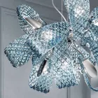 9-flammiger venezianischer Glas-Kronleuchter, handgefertigt in Italien - Diamonique Viadurini