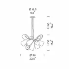 9-flammiger venezianischer Glas-Kronleuchter, handgefertigt in Italien - Diamonique Viadurini