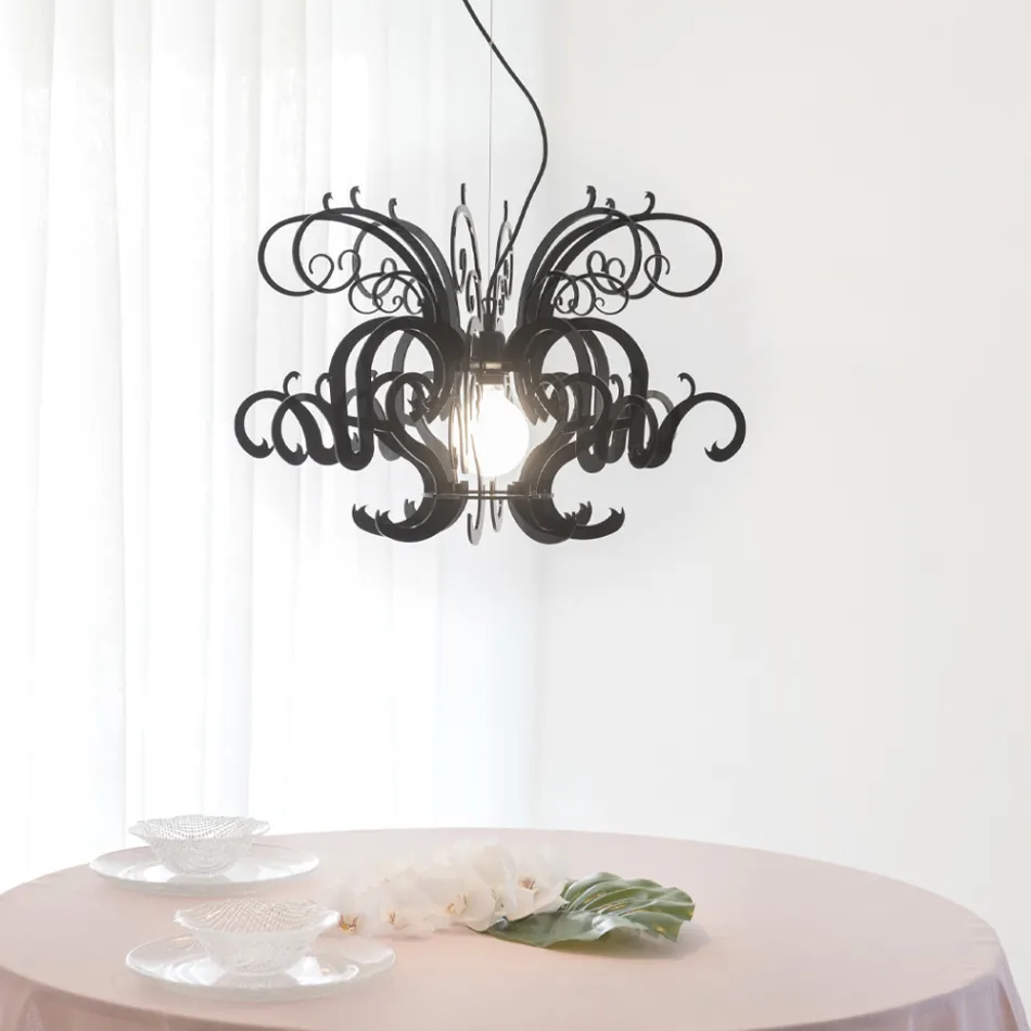 Hängeleuchter aus recycelbarem weißem oder schwarzem Plexiglas - Sancho Viadurini