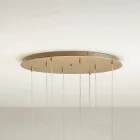 Hängender Kronleuchter aus goldfarben lackiertem Metall mit 8 LED-Lichtern – Zeder Viadurini