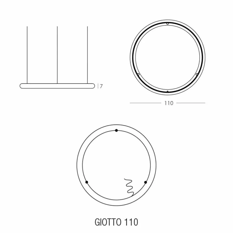 Weißer Design-Kronleuchter mit Metallrosette Made in Italy - Slide Giotto Viadurini