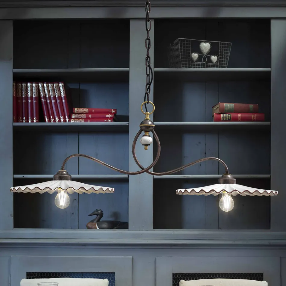 Hängelampe aus Keramik hochglänzend Ferroluce L'Acquila Viadurini