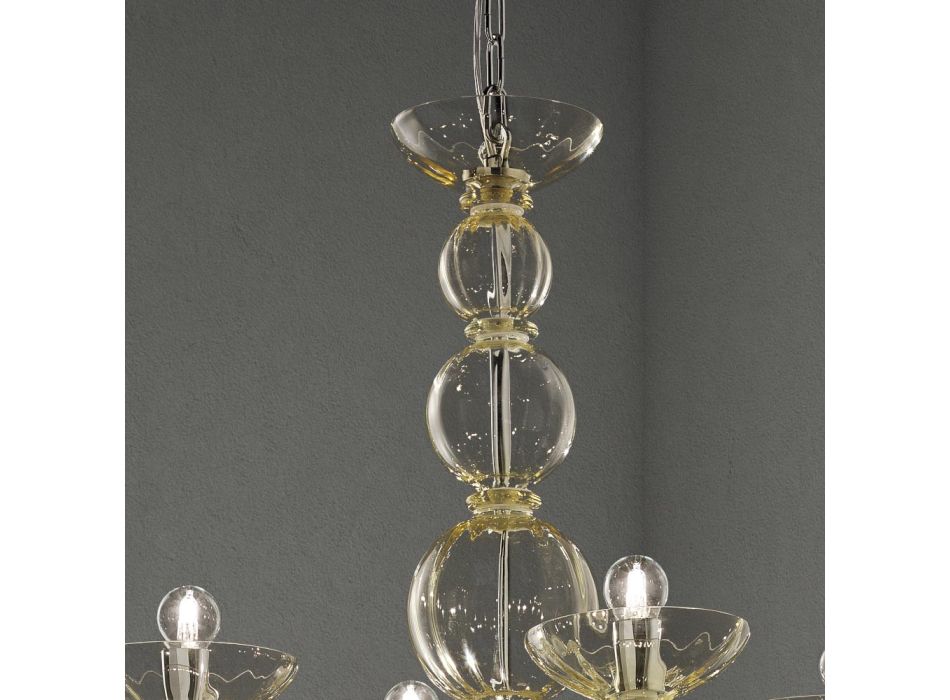 Klassischer Kronleuchter 12 Lichter aus venezianischem Glas Made in Italy - Foscarino Viadurini