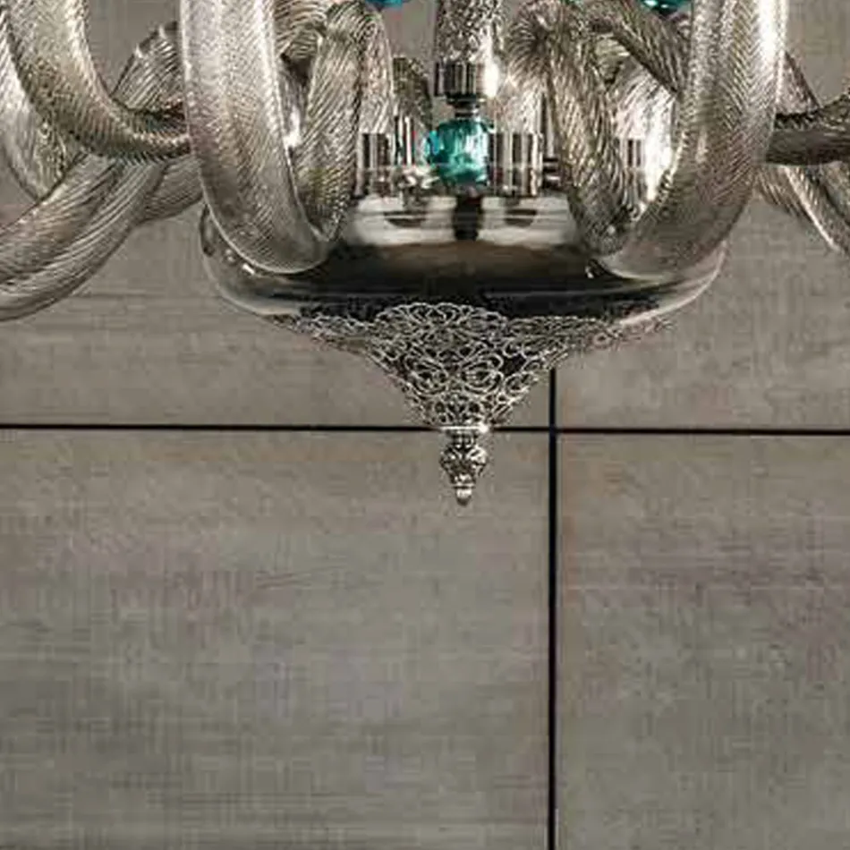 Klassischer Kronleuchter mit 8 Lichtern aus handwerklichem Glas und Kristallen - Magrena Viadurini