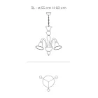 Klassischer handwerklicher Kronleuchter aus geblasenem weißem venezianischem Glas - Elsa Viadurini