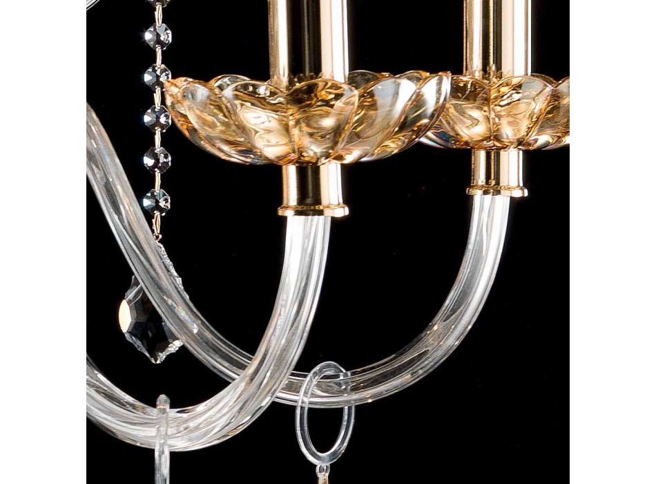 Klassischer Kronleuchter mit 9 Leuchten in Glas und Belle chisallo Viadurini