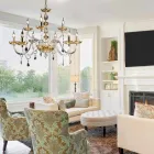 Klassischer Kronleuchter mit 9 Leuchten in Glas und Belle chisallo Viadurini