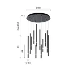 Kronleuchter mit 12 LED-Leuchten aus lackiertem Metall und verstellbaren Kabeln – Lärche Viadurini