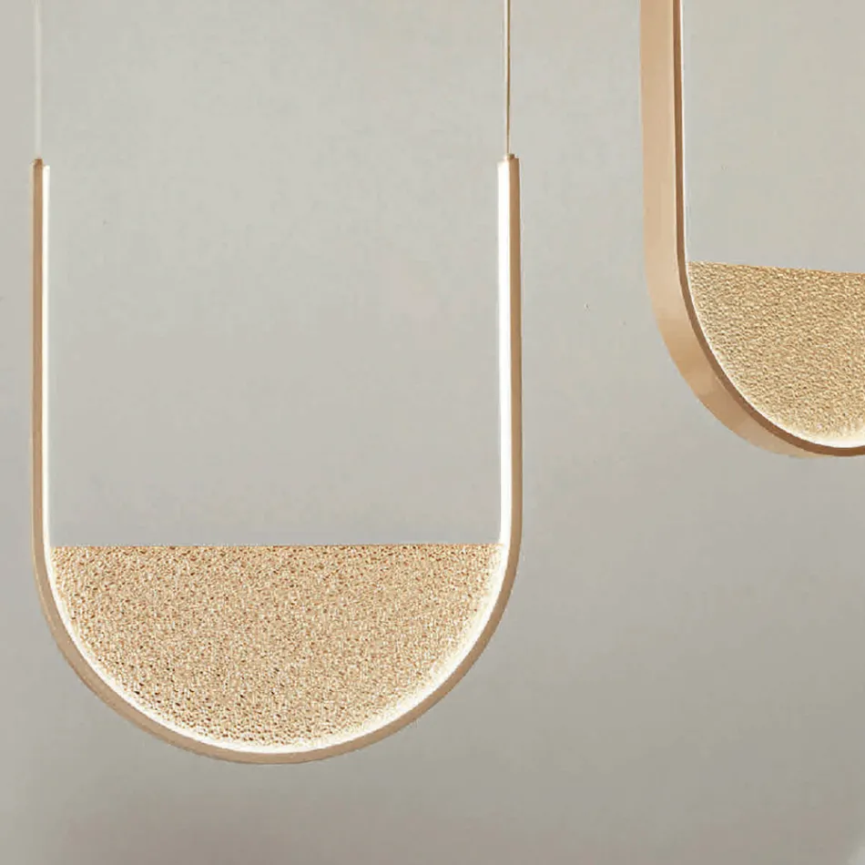 Kronleuchter mit 2 LEDs mit abnehmbarem Einsatz aus Granulatglas – Catalpa Viadurini