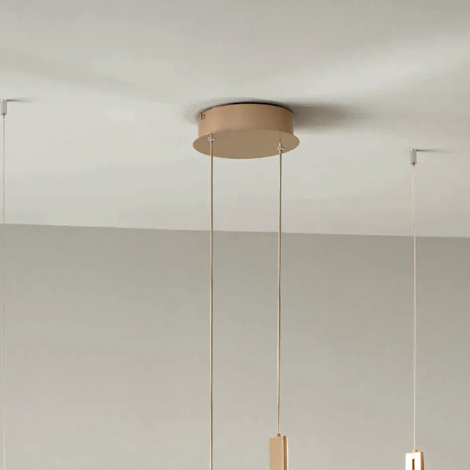 Kronleuchter mit 2 LEDs mit abnehmbarem Einsatz aus Granulatglas – Catalpa Viadurini