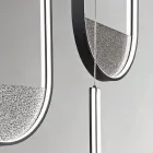 Kronleuchter mit 3 LEDs mit herausnehmbarem Einsatz aus Granulatglas – Catalpa Viadurini