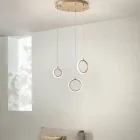 Kronleuchter mit 3 LED-Leuchten aus lackiertem Metall und optionalem Glas – Zeder Viadurini