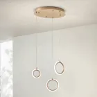 Kronleuchter mit 3 LED-Leuchten aus lackiertem Metall und optionalem Glas – Zeder Viadurini