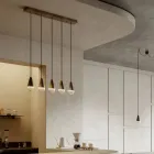 Kronleuchter mit 5 Lichtern aus Eisen und Glas, hergestellt in Italien – Cloudy Viadurini