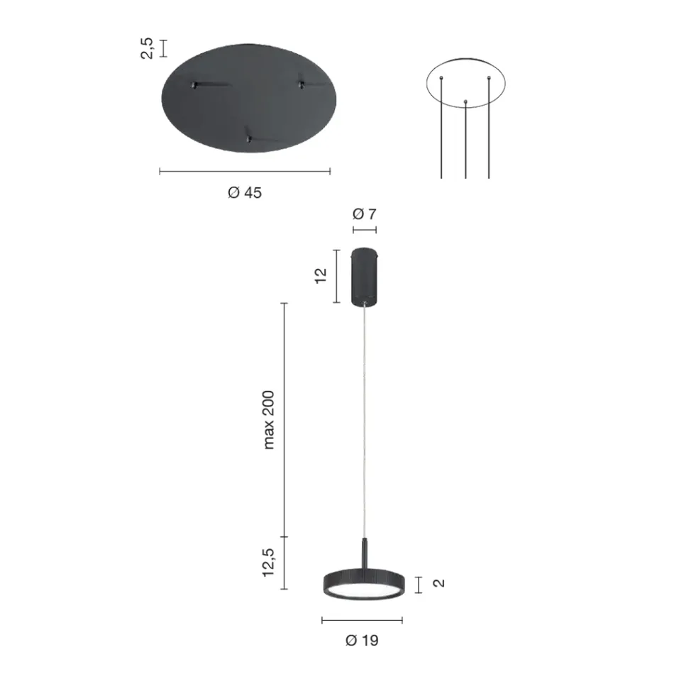 Kronleuchter mit rundem Sockel aus goldlackiertem Metall und LED-Licht – Hainbuche Viadurini