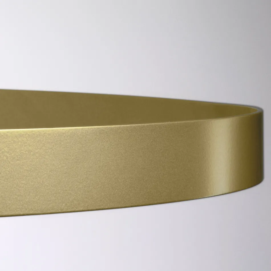 Kronleuchter mit Glaskörper und 3 Aluminiumkreisen - Clara Viadurini