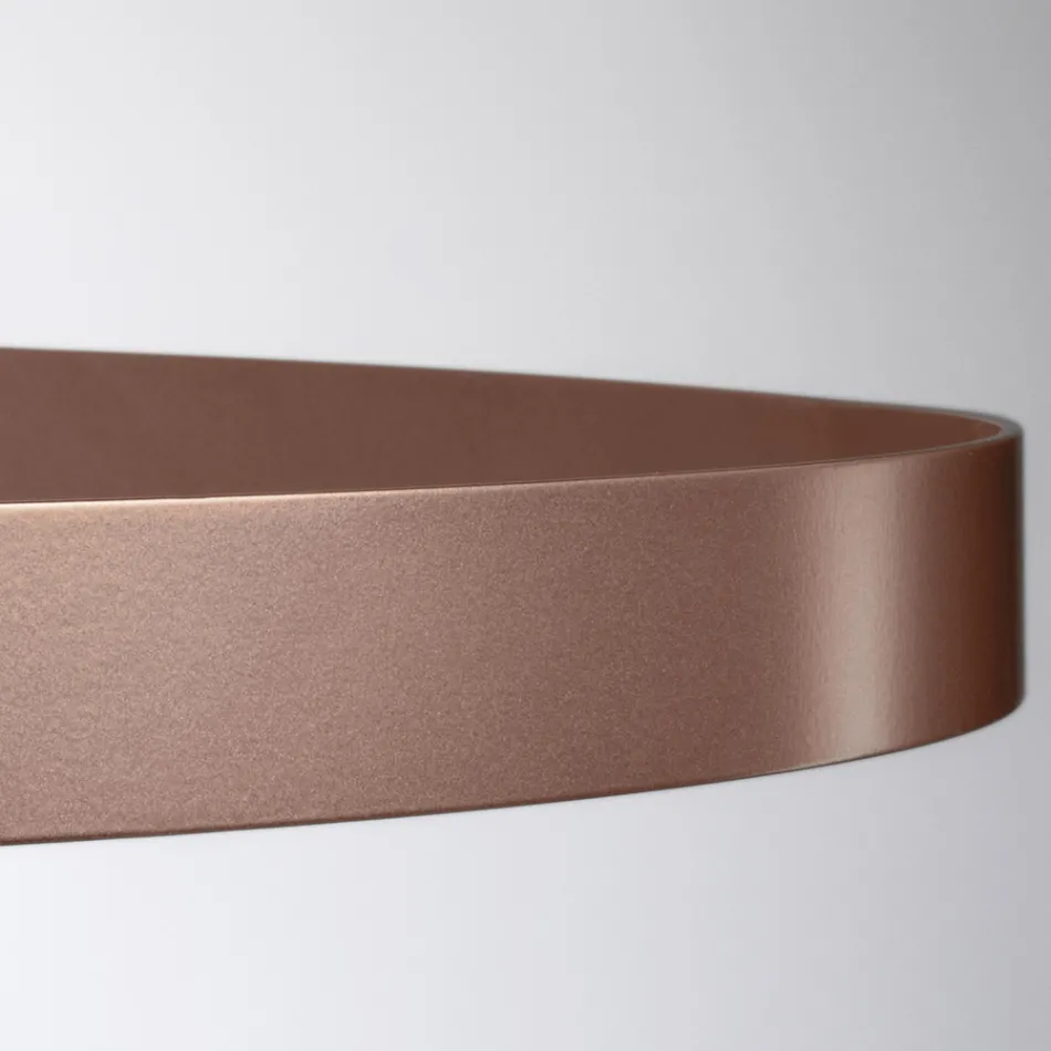 Kronleuchter mit Glaskörper und 3 Aluminiumkreisen - Clara Viadurini