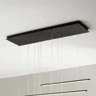 Kronleuchter mit horizontalen LED-Leuchten aus Metall und verstellbaren Kabeln – Orange Viadurini