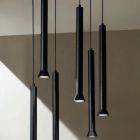 Kronleuchter mit schwarz lackiertem Metallrahmen und verstellbaren Kabeln – Birke Viadurini
