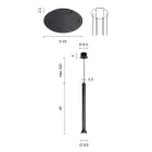 Kronleuchter mit schwarz lackiertem Metallrahmen und verstellbaren Kabeln – Birke Viadurini