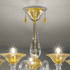 5 Lichter Venedig Glas Kronleuchter, handgefertigt in Italien - Margherita Viadurini