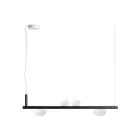 Aluminium-Kronleuchter mit weißem mundgeblasenem Glaslicht - Alma Viadurini