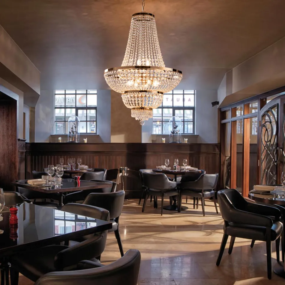 Kronleuchter aus Eisen und Gold mit Strasssteinen, hergestellt in Italien, für die Inneneinrichtung - Österreich Viadurini