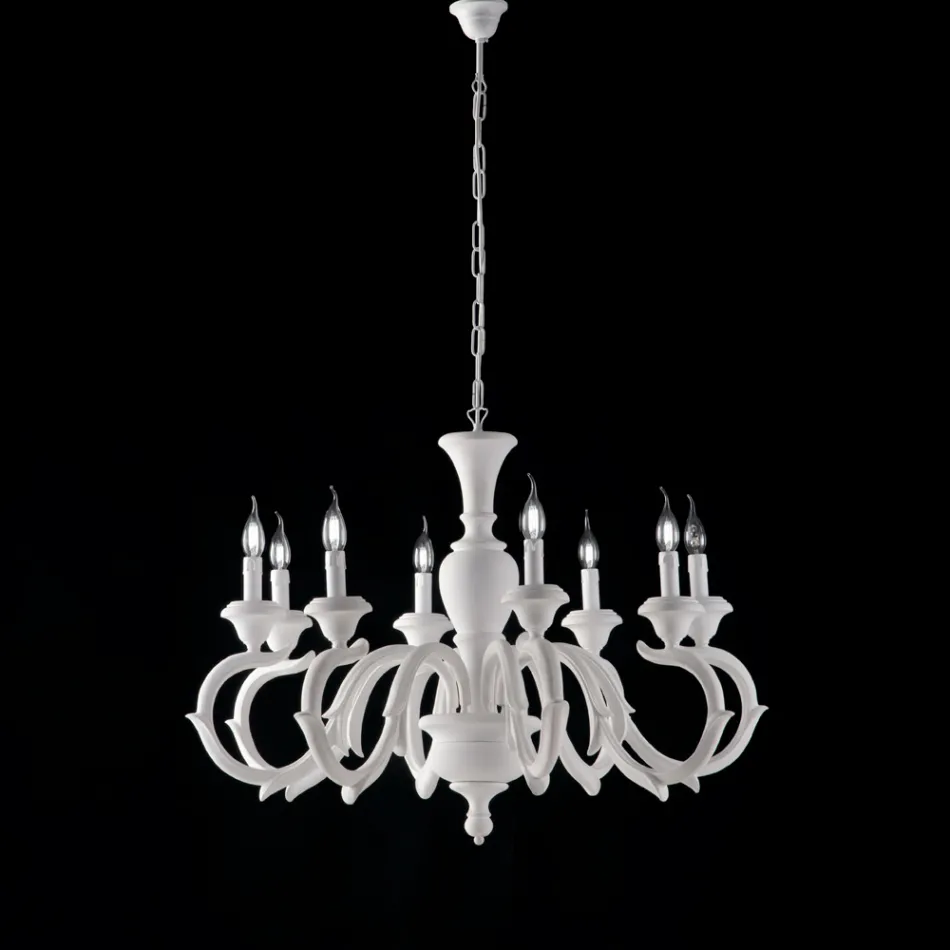 In Italien gefertigter Kronleuchter aus Holz für die Inneneinrichtung – Florenz Viadurini