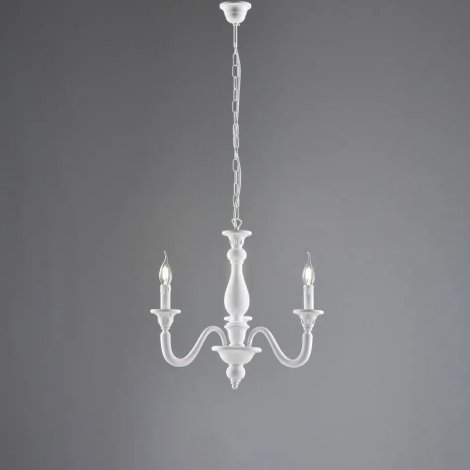 In Italien gefertigter Kronleuchter aus Holz für die Inneneinrichtung - Siena Viadurini