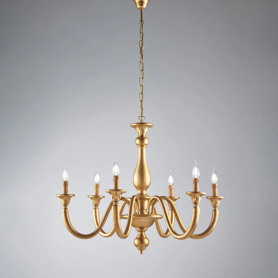 Italienischer Kronleuchter aus Holz für die Inneneinrichtung - Siena Viadurini