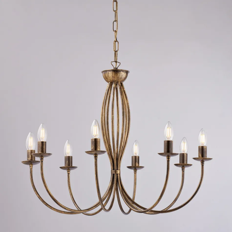 Weißer Metallleuchter zur Beleuchtung eleganter Räume – Roccia Viadurini